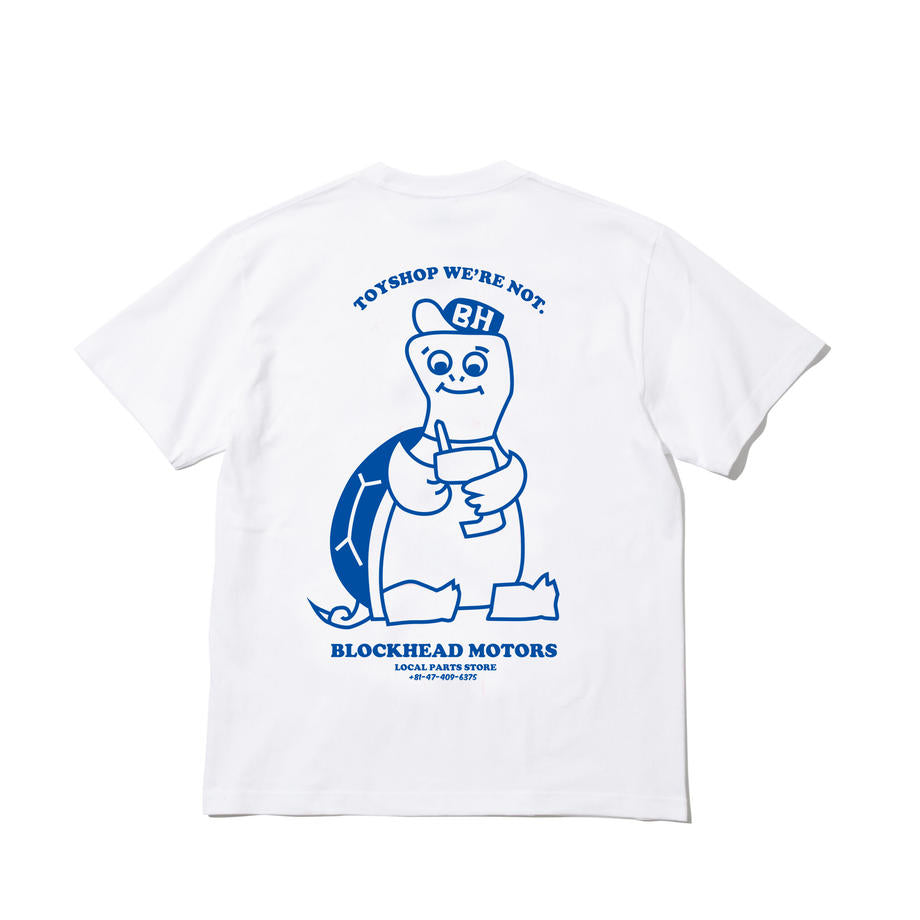 Block Head Turtle. White/Blue